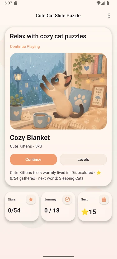 Cozy Cat Slide Puzzle screenshot
